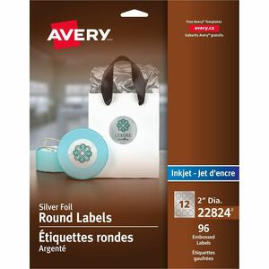 2" Matte Embossed Foil Round Labels 120/