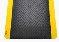 Diamond Plate Anti-Fatigue Mat 2'x3' Black/Yellow Each