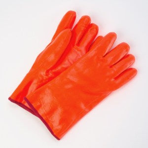 12" Orange Smooth PVC Foam Insulated Large Gloves 12 Pair