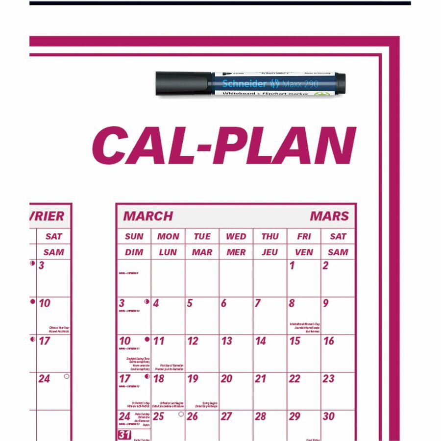 24"x36"  Laminated Yearly Wall Calendar