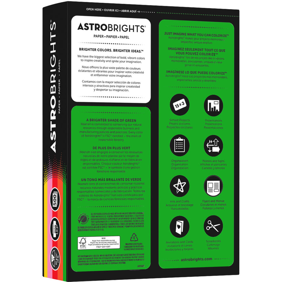 Astrobrights Color Copy Paper "Vintage" , 5 Assorted Colours