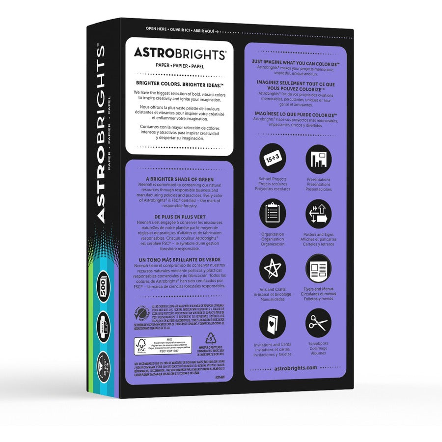 Astrobrights Color Copy Paper - "Cool" , 5 Assorted Colours
