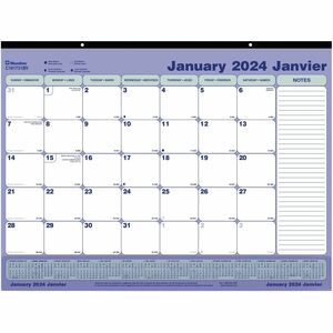 16"x21" 2024 Bilingual Monthly Desk Pad