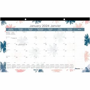 Blueline 2024 Monthly Desk Pad Calendar
