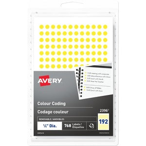 1/4" Removable Colour Labels 768/Pack