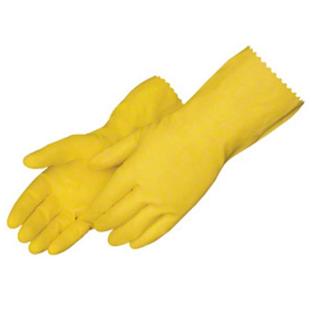 12" Yellow 16mil Household Latex Gloves 12 Pair