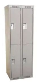 Gray 2 Tier Clean Lined Assembled Lockers