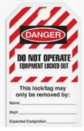 Do Not Operate - Equipment Locked Out 25/Box