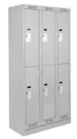 Gray 2 Tier Clean Lined Assembled Lockers