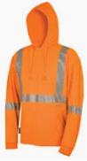 Orange Polyester Fleece  Hoodie Each