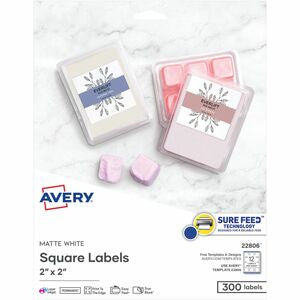 White Print-to-the-Edge Square Labels w/TrueBlock Technology