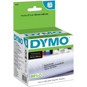 1-4/10"x3-1/2" Dymo 30321 Compatible 2x260/Roll