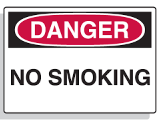 OSHA Danger No Smoking Sign 14"x10" Each