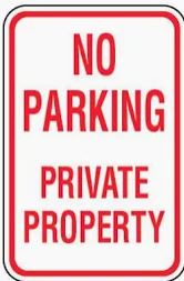Private Property No Parking Sign Each