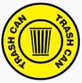 18" Floor Sign TRASH CAN