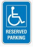 Reserved Parking W/Handicapped Logo Sign Each