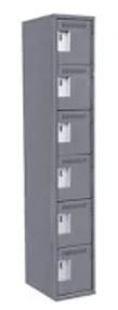 Gray 6 Tier Clean Lined Assembled Lockers