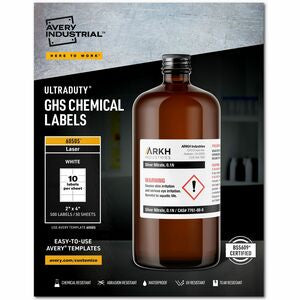 Avery 2"x4" Waterproof/UV Resistant Chemical Labels 500/Pack