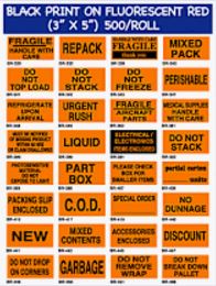 FRAGILE DO NOT ACCEPT IF DAMAGED ALL SHIPMENTS ARE INSURED 500/Roll