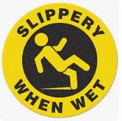 18" Floor Sign SLIPPERY WHEN WET