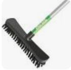 10" Floor & Deck Stiff Scrub Brush-Assembled 54" Metal Handle Each
