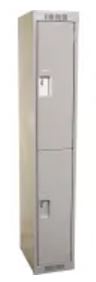 Gray 2 Tier Clean Lined Assembled Lockers