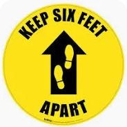 12" Floor Sign 6' Apart