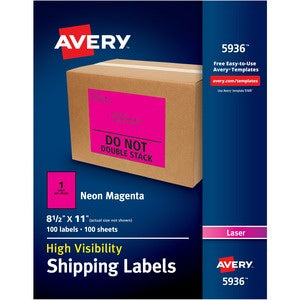 High Visibility 8-1/2"x11" Neon ID Labels 25/Pack