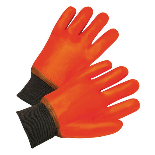 Foam Insulated Orange PVC w/Knit Wrist Large Gloves 1 Pair