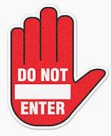 18" Floor Sign DO NOT ENTER hand