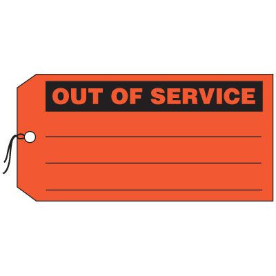 "OUT OF SERVICE" Tag 50/Pack