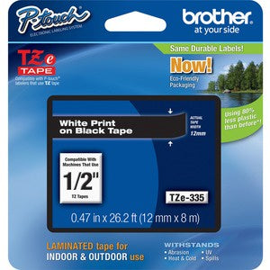 P-Touch TZe 15/16" Black/Red Tape Cartridges