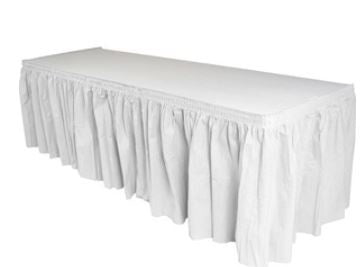 14' White Nonwoven Table Skirt Each