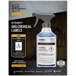 Avery 3-1/2"x5" Waterproof/UV Resistant Chemical Labels 200/Pack