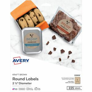 2-1/2" Kraft Brown Round Labels 225/Pack