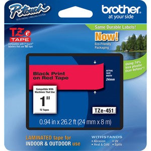 P-Touch TZe 1/4"x26'  White Tape Cartridges