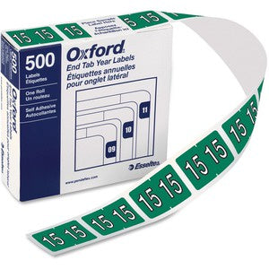 2015 Lt Green Yearly Shelf Folder Labels 5/Pack