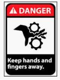 Danger Keep Hands and Fingers Away Sign Each