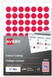 1/2" Removable Colour Labels 420/Pack