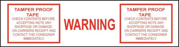 "Warning Tamper Proof Tape"  Tape 48/Case
