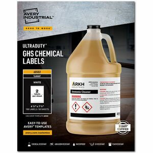 Avery 4-3/4"x7-3/4" Waterproof/UV Resistant Chemical Labels 100/Pack