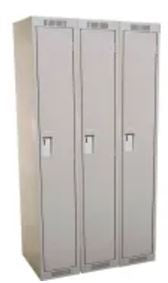Gray Single Tier Clean Line Assembled Lockers