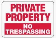 Private Property No Trespassing Sign Each