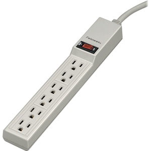 4' Fellowes 6 Outlet Circuit Breaker/Power Strip