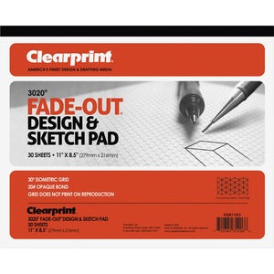8.5"x11" White Isometric Grid Paper 30Sheets