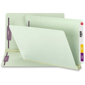 Gray/Green Legal 2" Expansion End Tab Pressboard Fastener Folders