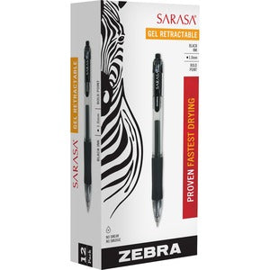 Black Bold 1mm Retractable Gel Rollerball Pen Each