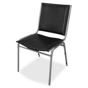 Black Padded Armless Stacking Chairs - 4/Carton