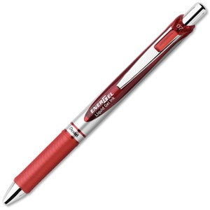 Pentel Red Medium 0.7mm EnerGel RTX Liquid Gel Pen 12/Pack