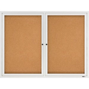 36"x48" Enclosed Cork 2-Door Framed Bulletin Brd